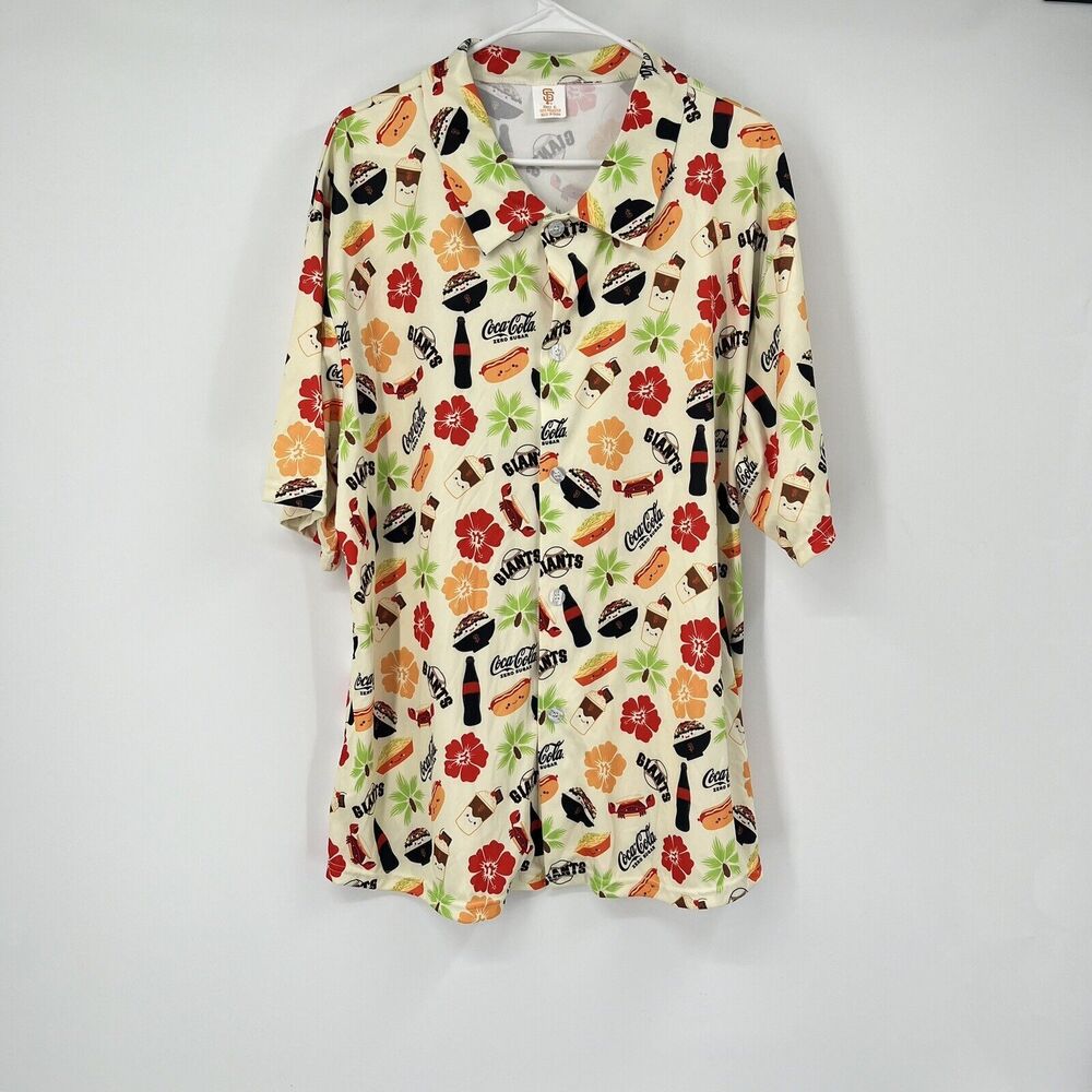 2023 San Francisco Giants Aloha Foodie Novelty Coca Cola Zero Hawaiian Shirt XL